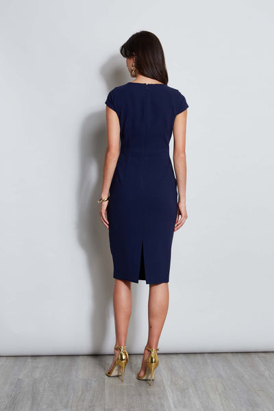 Crepe Keyhole Dart Dress Image 4