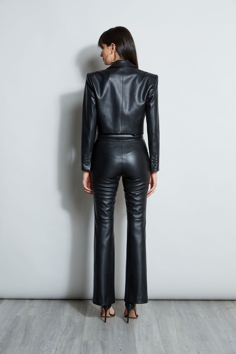 Cropped Vegan Leather Jacket