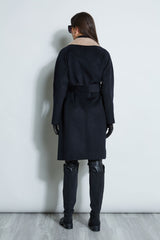 Color-Block Wool Cashmere Wrap Coat