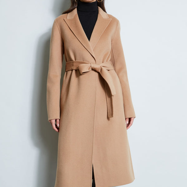 Tahari camel wrap coat sale