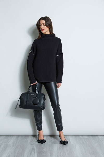 T-Tahari Stitched Shoulder Sweater Image 2
