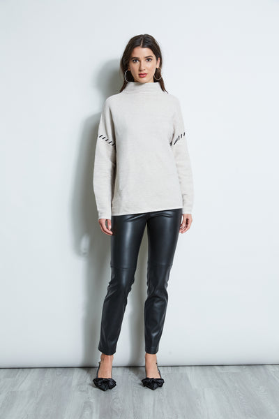 T-Tahari Stitched Shoulder Sweater Image 2