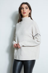 T-Tahari Stitched Shoulder Sweater