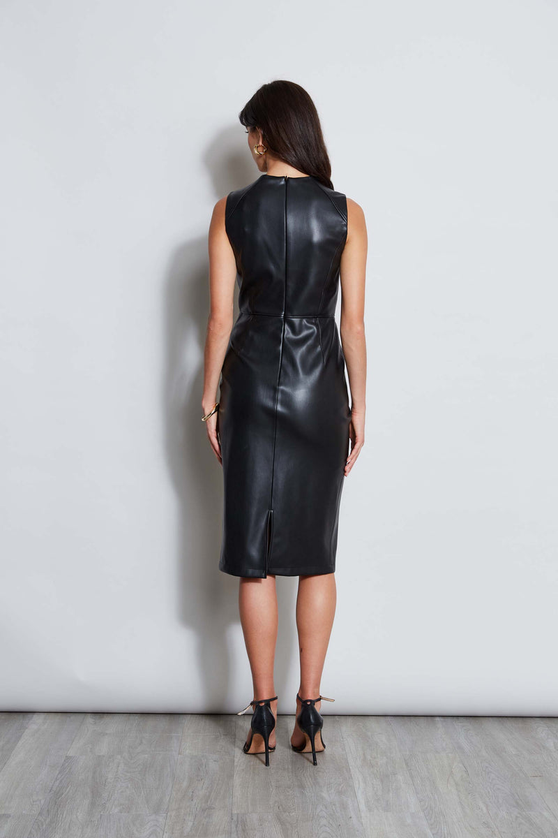 Vegan Leather Dart Wrap Dress Elie Tahari
