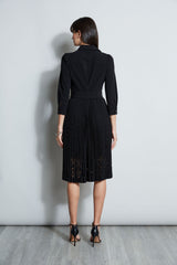 Pleated Laser Cut Dress