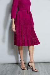 Pleated Laser Cut Dress