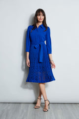 Pleated Laser Cut Dress