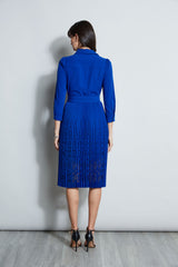 Pleated Laser Cut Dress