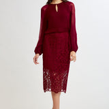 Crochet Lace Midi Skirt