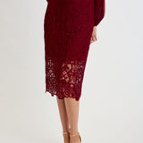 Crochet Lace Midi Skirt