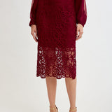 Crochet Lace Midi Skirt