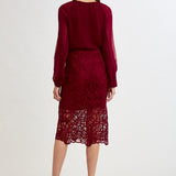 Crochet Lace Midi Skirt