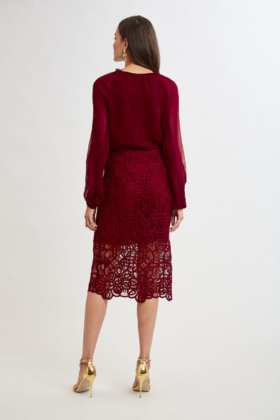 Crochet Lace Midi Skirt Image 6