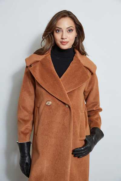 Brushed Double Breasted Coat Image 5