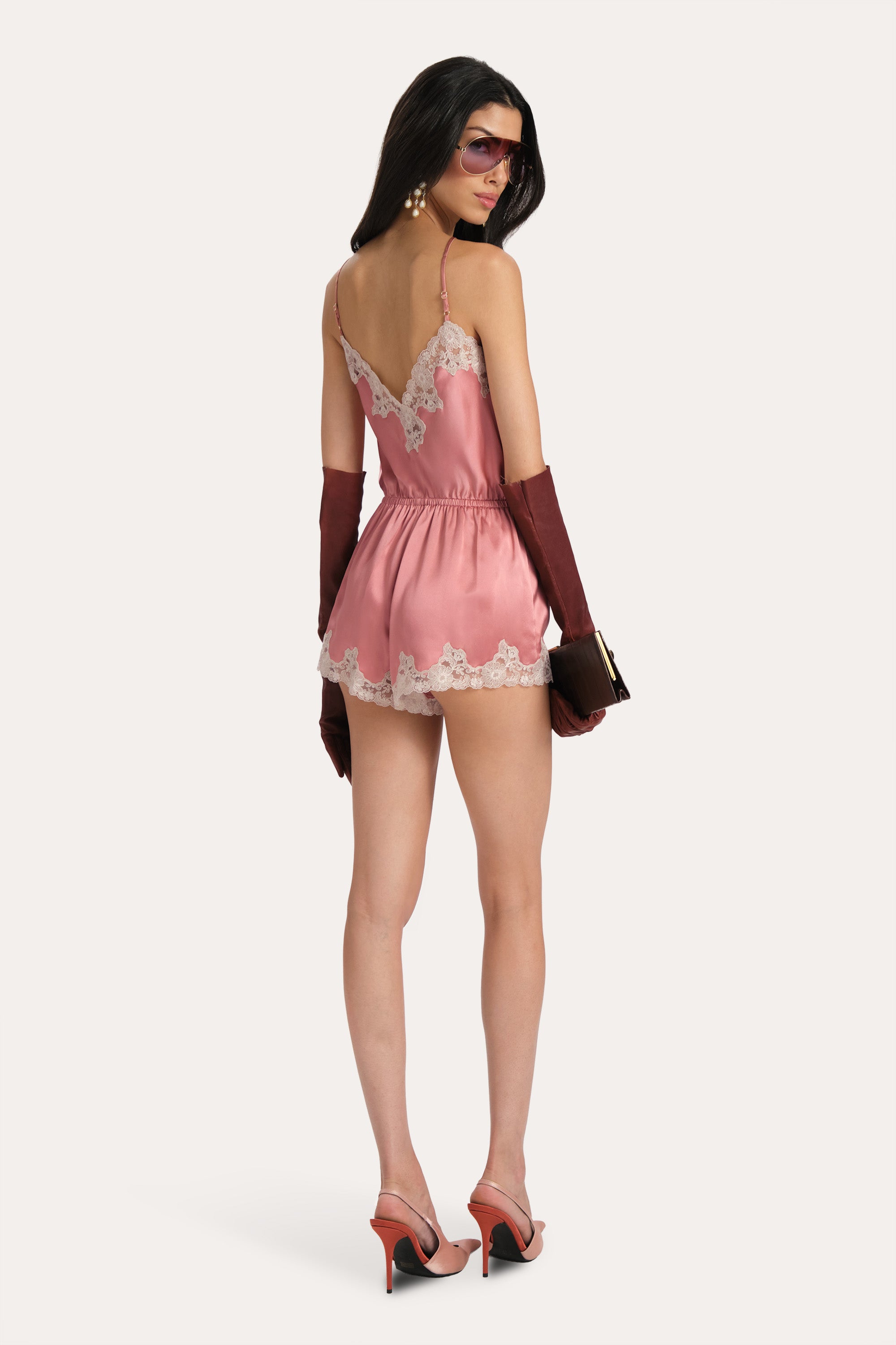 Carly Silk Lace Romper