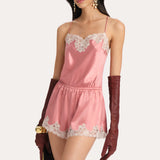 Carly Silk Lace Romper