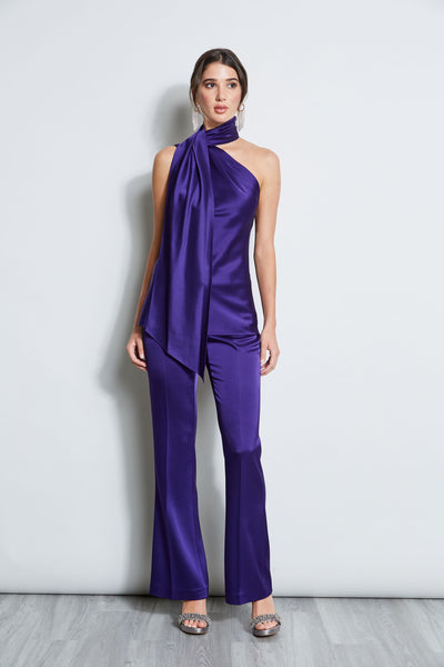 Satin One Shoulder Scarf Top Image 3