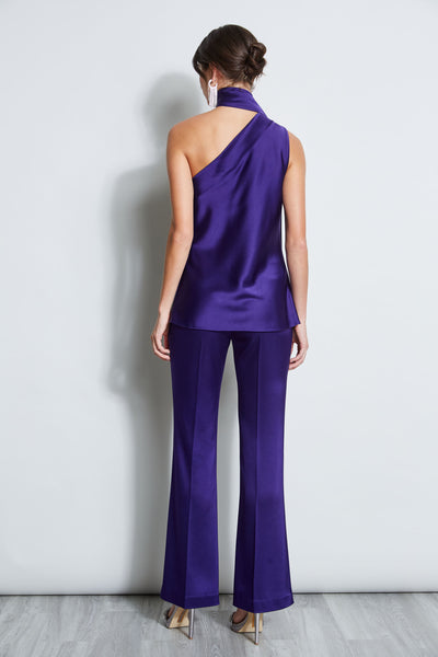 Satin One Shoulder Scarf Top Image 5