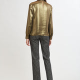Metallic Draped Neck Shirt