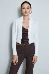 Cropped Cable Cardigan
