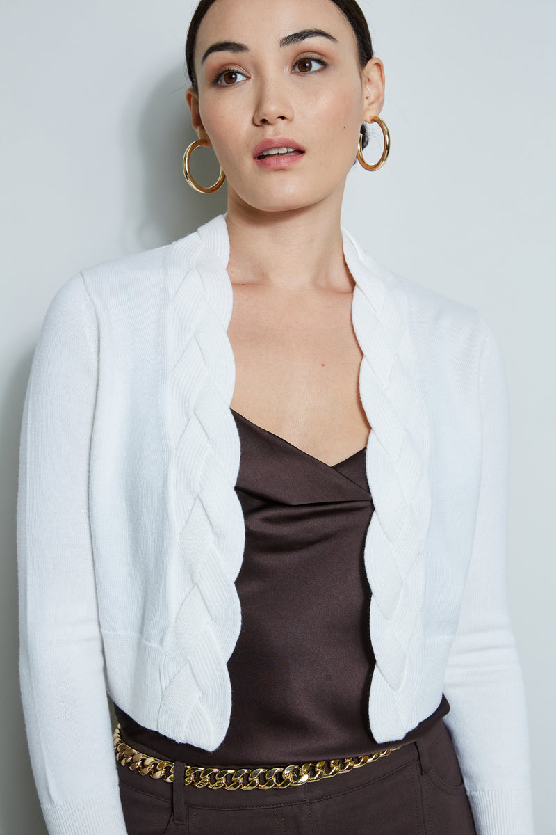 Cropped Cable Cardigan Elie Tahari