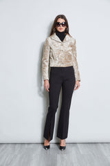 Quilted Velvet Cropped Jacket