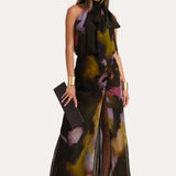 EMILIA  SILK PRINTED GOWN in ECLIPSE PETALS