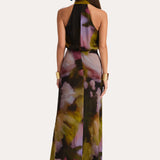 EMILIA  SILK PRINTED GOWN in ECLIPSE PETALS