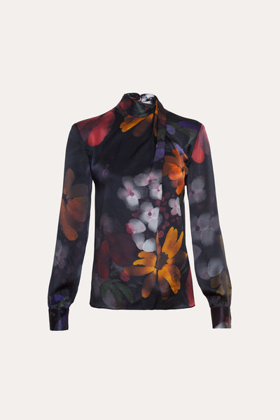 Midnight Blossom Print Top Image 1