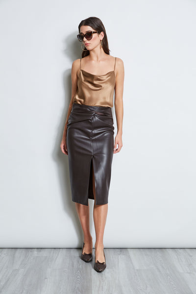 Twist Vegan Leather Skirt Image 2