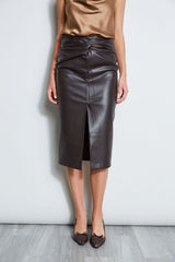 Twist Vegan Leather Skirt