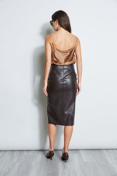 Twist Vegan Leather Skirt Image 4
