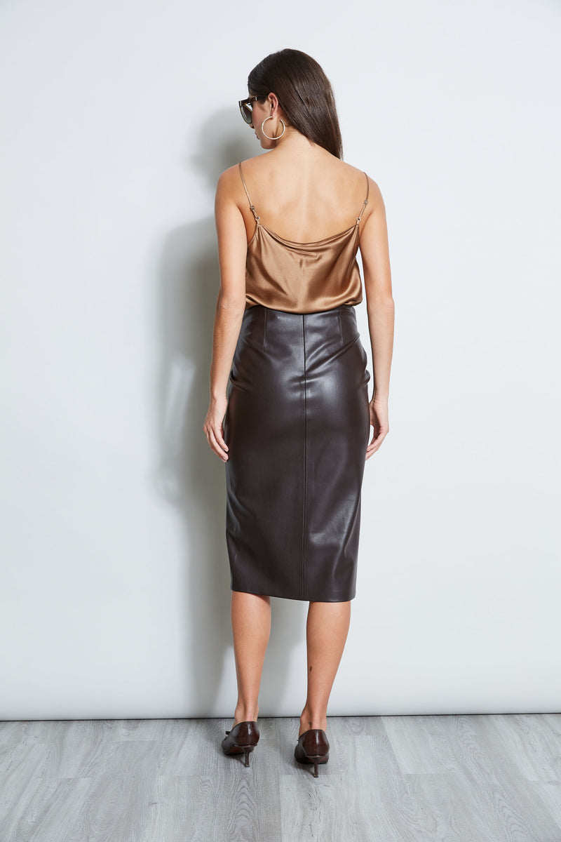 Twist Vegan Leather Skirt