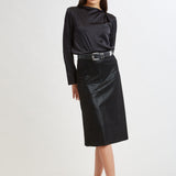 Croc Midi Skirt