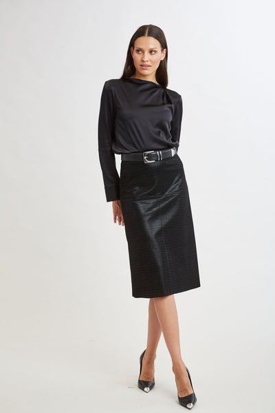 Croc Midi Skirt Image 3