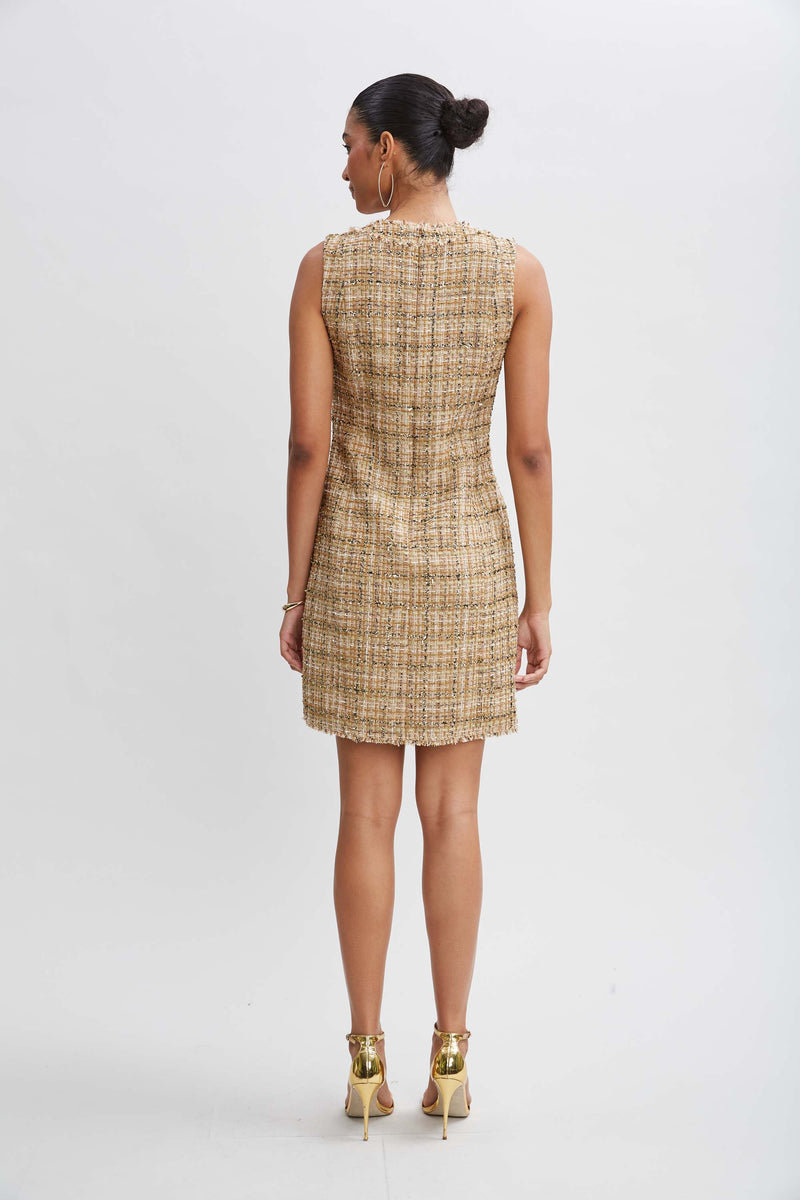 Metallic Tweed Dress