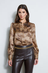 Silk Ocelot Print Shirt