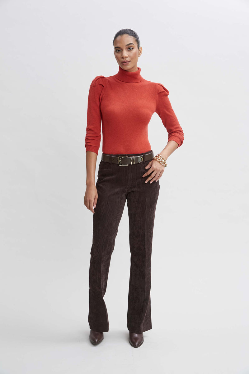 Ruched Cashmere Wool Sweater