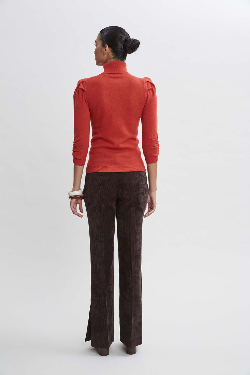 Ruched Cashmere Wool Sweater