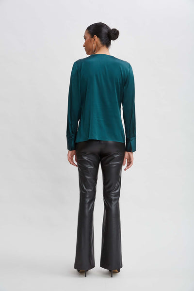 Silk Satin Contour Ruffle Shirt Image 5