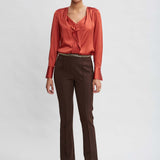 Crepe Seam Slit Flare Pant
