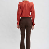 Crepe Seam Slit Flare Pant