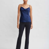 Crepe Seam Slit Flare Pant