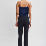 Crepe Seam Slit Flare Pant