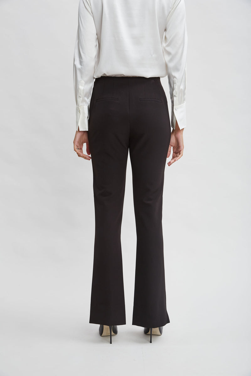 Crepe Seam Slit Flare Pant