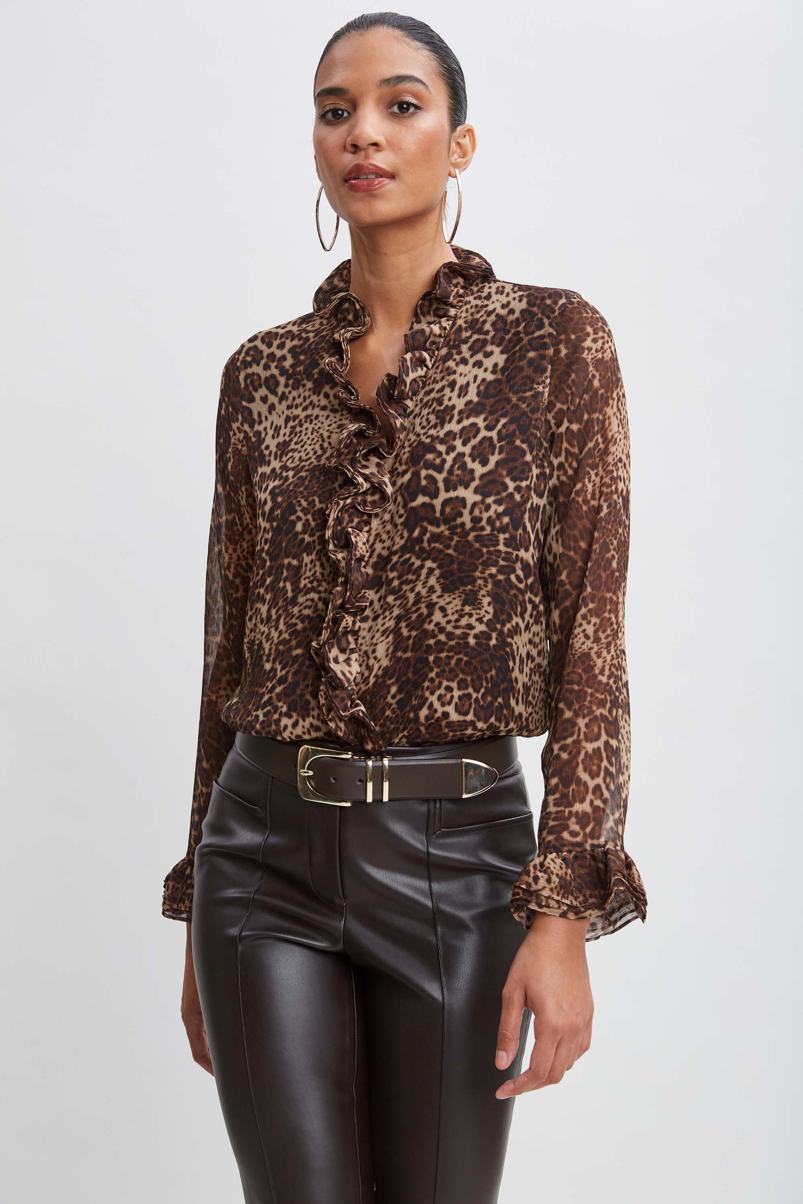 Crinkle Chiffon Safari Blouson Shirt – Elie Tahari Crinkle Chiffon Safari Blouson Shirt – Elie Tahari