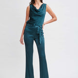 Satin Cowl Top
