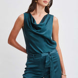 Satin Cowl Top
