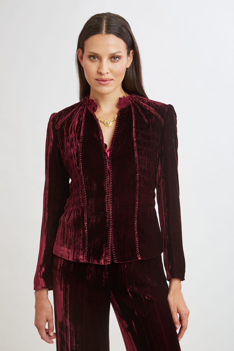 Plisse Velvet Embroidered Jacket – Elie Tahari