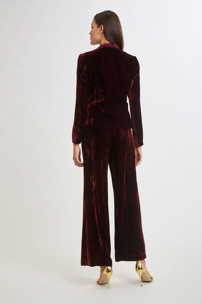 Plisse Velvet Embroidered Jacket Image 6